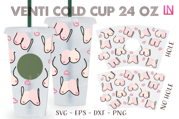 Beautiful Breast 24 Oz Cup Wrap Graphics