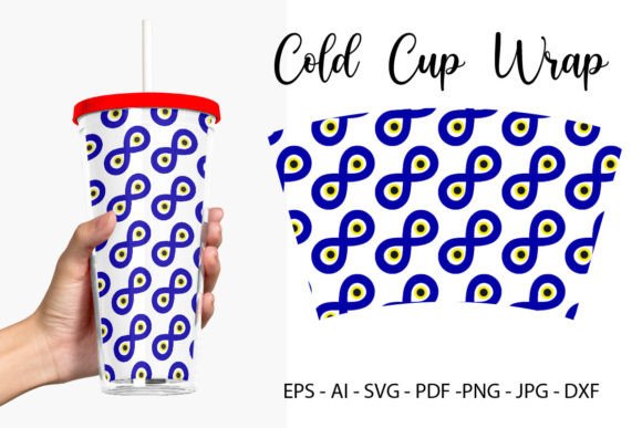 Blue Evil Eye Tumbler Design Nazar: Graphics & Print Templates