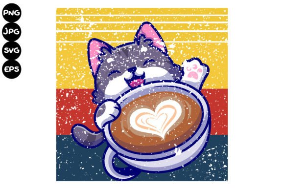 Cat with Coffee Cup, Coffee Graphics