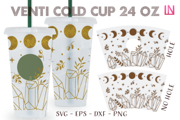 Crystal Moon Phase 24 Oz Venti Cold Cup Graphics