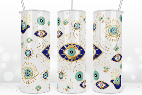 Evil Eye 20oz Skinny Tumbler Graphics for Crafts