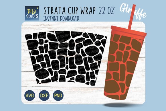 Giraffe Strata 22 Oz SVG Cricut Graphics & Illustrations
