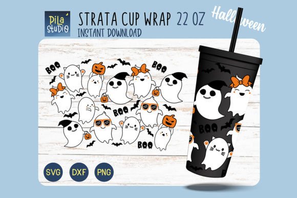 Halloween Cute Ghost Strata SVG Graphics
