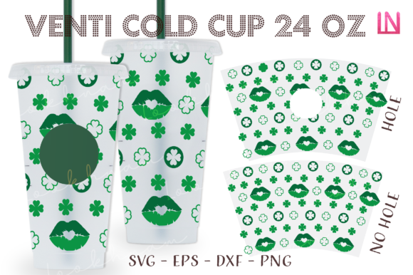 Kiss Clover Seamless 24Oz Venti Cold Cup Graphics