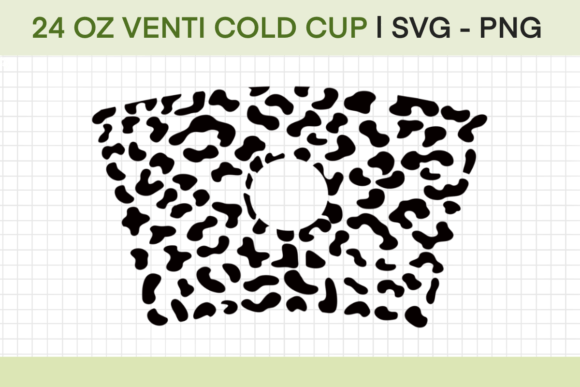 Leopard for 24oz Venti Cold Cup Wrap: Graphics & Crafts