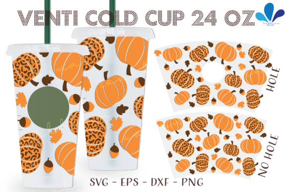 Leopard Pumpkins Fall Season Venti Wrap Graphics
