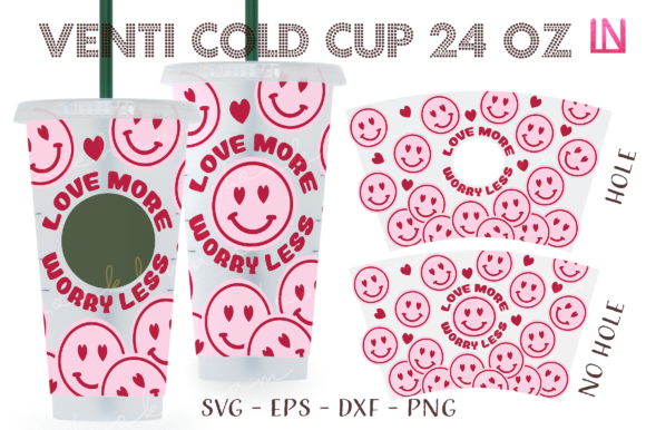 Love More Worry Less 24Oz Graphics for Crafts