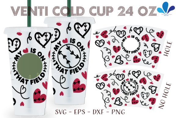 My Heart is on That Field Venti Cup Wrap Graphics