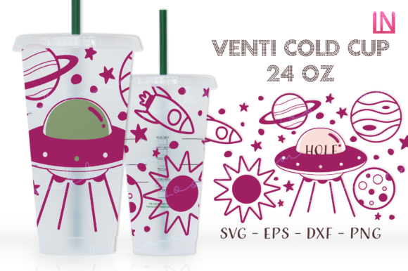 Outer Space 24 Oz Venti Cold Cup Wrap Graphics