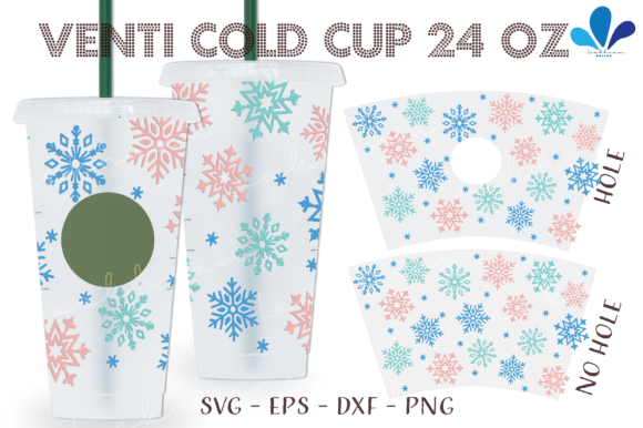Pastel Snowflakes Fall Winter Venti SVG Graphics for Crafts