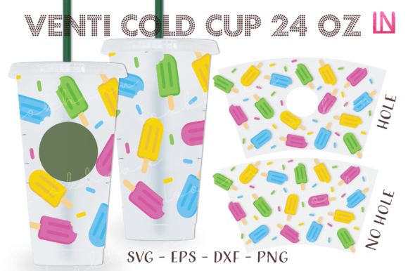 Popsicle Summer Colorful Venti 24 Oz Cup: Graphics & Crafts