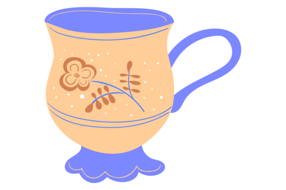 Scandinavian Mug Icon: Trendy Tea Drinki Graphics & Illustrations