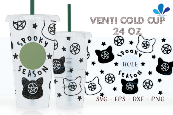 Spooky Season Cat Halloween Venti Wrap: Graphics & Crafts
