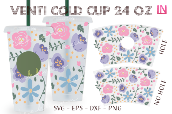 Spring Floral 24 Oz Venti Cold Cup Wrap: Graphics & Crafts for Real Projects