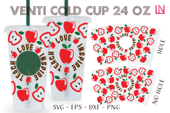 Teach Love Inspire Apple 24 Oz Venti Cup: Graphics and Crafts