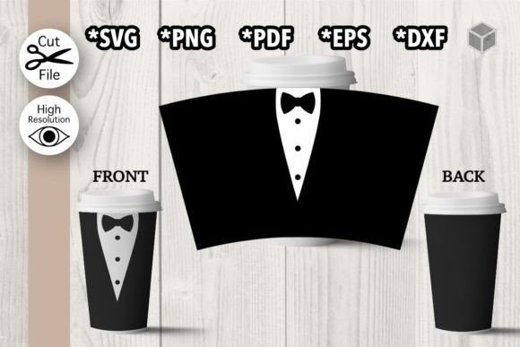 Tuxedo Hot Cup FULL Wrap Template