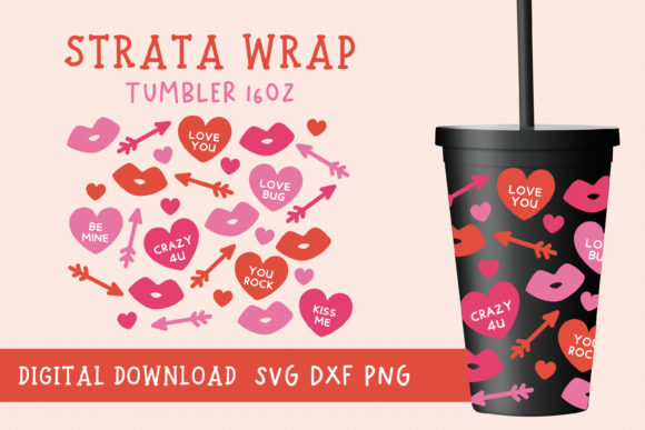 Valentine’s Day Full Wrap Strata Tumbler Graphics